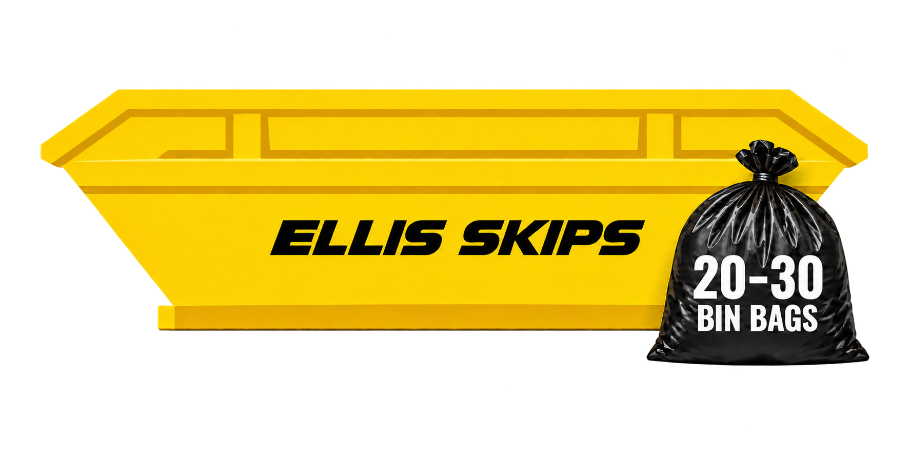2 yard Ellis Skips skip, approximately 20 to 30 bin bags